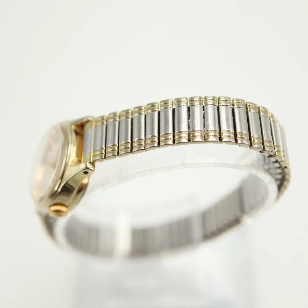 Timex Two Tone Petite 19mm Womens Watch Metal Stretch Band w New Battery